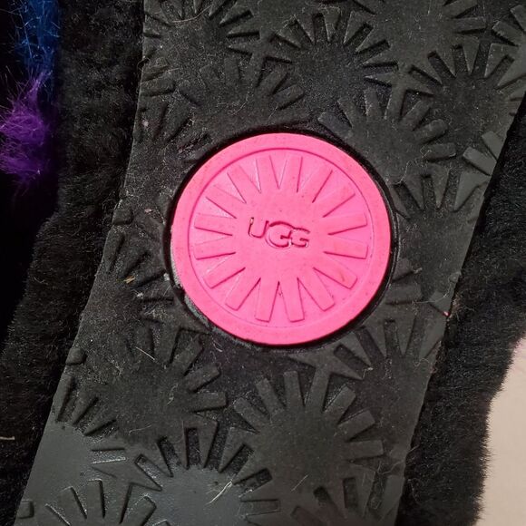 UGG Fluff Yeah Party Spots Slipper Sandals Size 8 - Picture 7 of 9